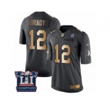 Youth Nike New England Patriots #12 Tom Brady Limited Black Gold Salute to Service Super Bowl LI Champions NFL Jersey