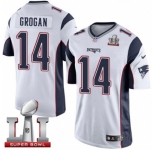 Youth Nike New England Patriots #14 Steve Grogan Elite White Super Bowl LI 51 NFL Jersey