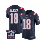 Youth Nike New England Patriots #18 Matthew Slater Limited Navy Blue Rush Super Bowl LI Champions NFL Jersey