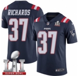 Youth Nike New England Patriots #37 Jordan Richards Limited Navy Blue Rush Super Bowl LI 51 NFL Jersey