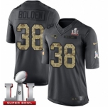 Youth Nike New England Patriots #38 Brandon Bolden Limited Black 2016 Salute to Service Super Bowl LI 51 NFL Jersey
