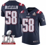 Youth Nike New England Patriots #58 Shea McClellin Limited Navy Blue Rush Super Bowl LI 51 NFL Jersey