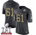 Youth Nike New England Patriots #61 Marcus Cannon Limited Black 2016 Salute to Service Super Bowl LI 51 NFL Jersey