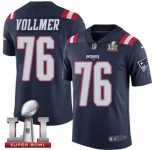 Youth Nike New England Patriots #76 Sebastian Vollmer Limited Navy Blue Rush Super Bowl LI 51 NFL Jersey