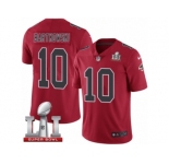 Men's Nike Atlanta Falcons #10 Steve Bartkowski Limited Red Rush Super Bowl LI 51 NFL Jersey