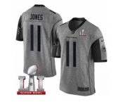 Men's Nike Atlanta Falcons #11 Julio Jones Limited Gray Gridiron Super Bowl LI 51 NFL Jersey