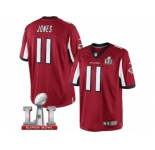 Men's Nike Atlanta Falcons #11 Julio Jones Limited Red Team Color Super Bowl LI 51 NFL Jersey