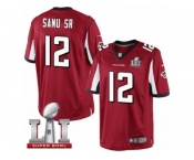Men's Nike Atlanta Falcons #12 Mohamed Sanu Limited Red Team Color Super Bowl LI 51 NFL Jersey