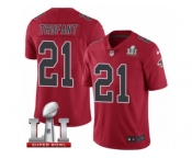 Men's Nike Atlanta Falcons #21 Desmond Trufant Limited Red Rush Super Bowl LI 51 NFL Jersey