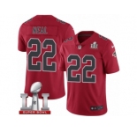 Men's Nike Atlanta Falcons #22 Keanu Neal Limited Red Rush Super Bowl LI 51 NFL Jersey