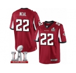 Men's Nike Atlanta Falcons #22 Keanu Neal Limited Red Team Color Super Bowl LI 51 NFL Jersey