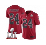 Men's Nike Atlanta Falcons #24 Devonta Freeman Limited Red Rush Super Bowl LI 51 NFL Jersey