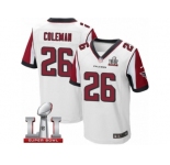 Men's Nike Atlanta Falcons #26 Tevin Coleman Elite White Super Bowl LI 51 NFL Jersey