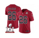 Men's Nike Atlanta Falcons #26 Tevin Coleman Limited Red Rush Super Bowl LI 51 NFL Jersey