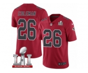 Men's Nike Atlanta Falcons #26 Tevin Coleman Limited Red Rush Super Bowl LI 51 NFL Jersey