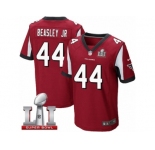 Men's Nike Atlanta Falcons #44 Vic Beasley Elite Red Team Color Super Bowl LI 51 NFL Jersey