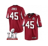 Men's Nike Atlanta Falcons #45 Deion Jones Limited Red Team Color Super Bowl LI 51 NFL Jersey