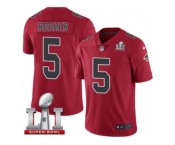 Men's Nike Atlanta Falcons #5 Matt Bosher Limited Red Rush Super Bowl LI 51 NFL Jersey