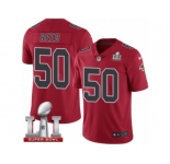 Men's Nike Atlanta Falcons #50 Brooks Reed Limited Red Rush Super Bowl LI 51 NFL Jersey