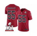 Men's Nike Atlanta Falcons #55 Paul Worrilow Limited Red Rush Super Bowl LI 51 NFL Jersey