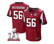Men's Nike Atlanta Falcons #56 Sean Weatherspoon Elite Red Team Color Super Bowl LI 51 NFL Jersey
