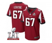 Men's Nike Atlanta Falcons #67 Andy Levitre Elite Red Team Color Super Bowl LI 51 NFL Jersey