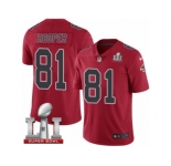 Men's Nike Atlanta Falcons #81 Austin Hooper Limited Red Rush Super Bowl LI 51 NFL Jersey