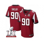 Men's Nike Atlanta Falcons #90 Derrick Shelby Elite Red Team Color Super Bowl LI 51 NFL Jersey
