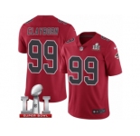 Men's Nike Atlanta Falcons #99 Adrian Clayborn Limited Red Rush Super Bowl LI 51 NFL Jersey