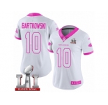 Women's Nike Atlanta Falcons #10 Steve Bartkowski Limited White Pink Rush Fashion Super Bowl LI 51 NFL Jersey