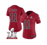 Women's Nike Atlanta Falcons #11 Julio Jones Limited Red Rush Super Bowl LI 51 NFL Jersey