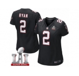 Women's Nike Atlanta Falcons #2 Matt Ryan Limited Black Alternate Super Bowl LI 51 NFL Jersey