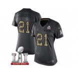 Women's Nike Atlanta Falcons #21 Deion Sanders Limited Black 2016 Salute to Service Super Bowl LI 51 NFL Jersey