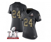 Women's Nike Atlanta Falcons #24 Devonta Freeman Limited Black 2016 Salute to Service Super Bowl LI 51 NFL Jersey