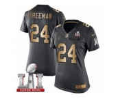 Women's Nike Atlanta Falcons #24 Devonta Freeman Limited Black Gold Salute to Service Super Bowl LI 51 NFL Jersey