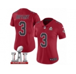 Women's Nike Atlanta Falcons #3 Matt Bryant Limited Red Rush Super Bowl LI 51 NFL Jersey