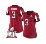 Women's Nike Atlanta Falcons #3 Matt Bryant Limited Red Team Color Super Bowl LI 51 NFL Jersey
