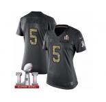 Women's Nike Atlanta Falcons #5 Matt Bosher Limited Black 2016 Salute to Service Super Bowl LI 51 NFL Jersey