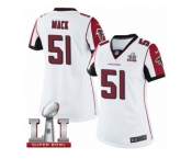 Women's Nike Atlanta Falcons #51 Alex Mack Limited White Super Bowl LI 51 NFL Jersey