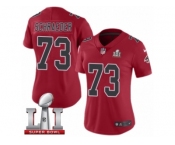 Women's Nike Atlanta Falcons #73 Ryan Schraeder Limited Red Rush Super Bowl LI 51 NFL Jersey