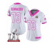 Women's Nike Atlanta Falcons #73 Ryan Schraeder Limited White Pink Rush Fashion Super Bowl LI 51 NFL Jersey