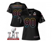Women's Nike Atlanta Falcons #90 Derrick Shelby Game Black Fashion Super Bowl LI 51 NFL Jersey