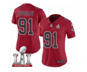 Women's Nike Atlanta Falcons #91 Courtney Upshaw Limited Red Rush Super Bowl LI 51 NFL Jersey