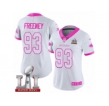 Women's Nike Atlanta Falcons #93 Dwight Freeney Limited White Pink Rush Fashion Super Bowl LI 51 NFL Jersey