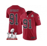 Youth Nike Atlanta Falcons #91 Courtney Upshaw Limited Red Rush Super Bowl LI 51 NFL Jersey