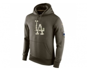 Men's Los Angeles Dodgers Nike Olive Salute To Service KO Performance Hoodie
