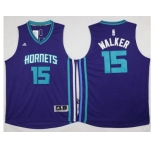 Revolution 30 Charlotte Hornets #15 Kemba Walker Purple Stitched NBA Jersey