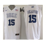 NCAA Duke Blue Devils #15 Okafor White Basketball Stitched Jerseys