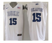 NCAA Duke Blue Devils #15 Okafor White Basketball Stitched Jerseys