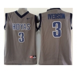 NCAA Georgetown Hoyas #3 Iverson gray Basketball Stitched Jerseys